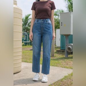 FRYE Carpenter Utility Button Fly Ankle Length Jeans Women’s Size 30 Medium Wash